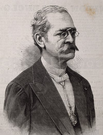 PALMA, Ricardo (1833-1919). Escritor, académico, bibliotecário e político peruano. Gravura. de Artist Unknown