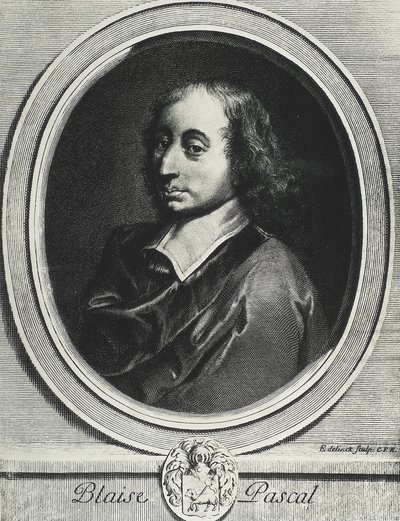 PASCAL, Blaise (1623-1662). Matemático, físico e filósofo francês. Gravura de Artist Unknown