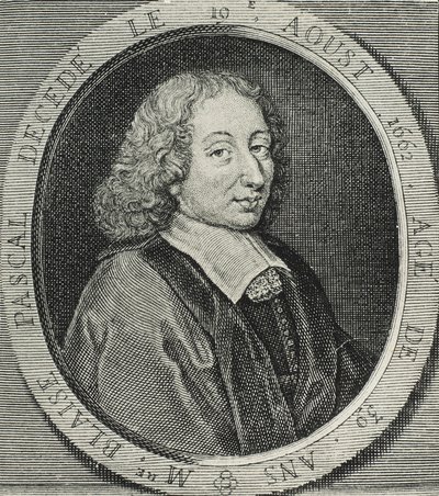 PASCAL, Blaise (1623-1662). Matemático, físico e filósofo francês. Gravura de Artist Unknown