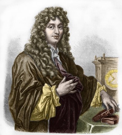 Retrato de Christiaan Huygens, físico e matemático holandês de Artist Unknown