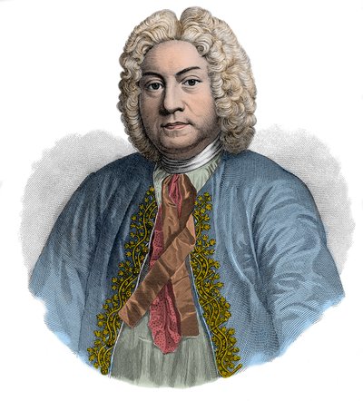 Retrato de FRANCOIS COUPERIN Compositor e organista inglês (gravura) de Artist Unknown