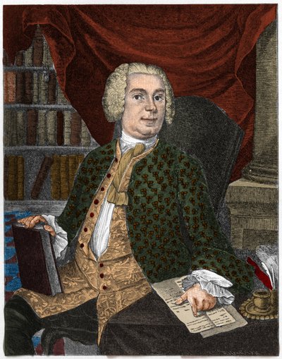 Retrato de Johann Christoph Gottsched, crítico, gramático e homem de letras alemão. de Artist Unknown