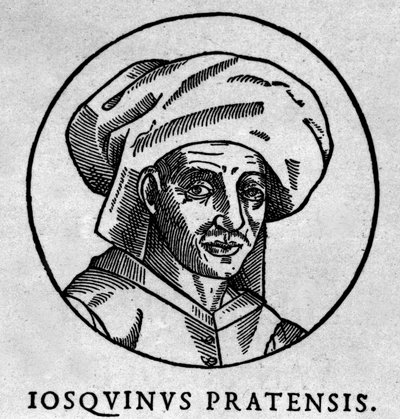 Retrato de Josquin des Pres (Josquin Desprez, Jodocus Pratensis, o Jodocus da Prato) (1440-1521).xylographie. de Artist Unknown