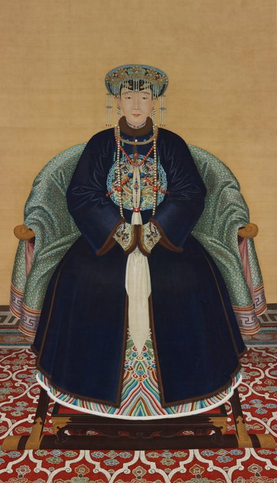 Retrato de Lady Wanyan, primeira esposa do Príncipe Hongming (1705-1767) de Artist Unknown