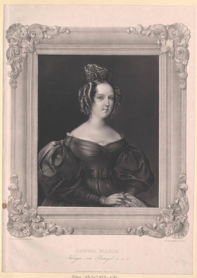 Rainha de Portugal Maria II da honra de Artist Unknown