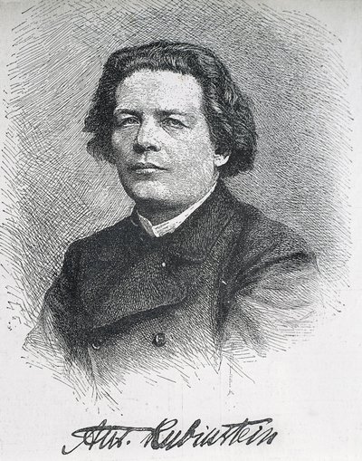 RUBINSTEIN, Anton Grigoryevich (1829-1894). Compositor e pianista russo. Retrato assinado de Anton Rubinstein. Gravura. de Artist Unknown