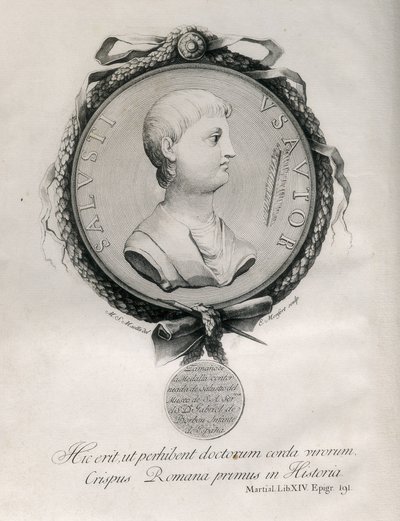 SALÚSTIO (86-35 A.C.). Historiador romano. Gravura. de Artist Unknown