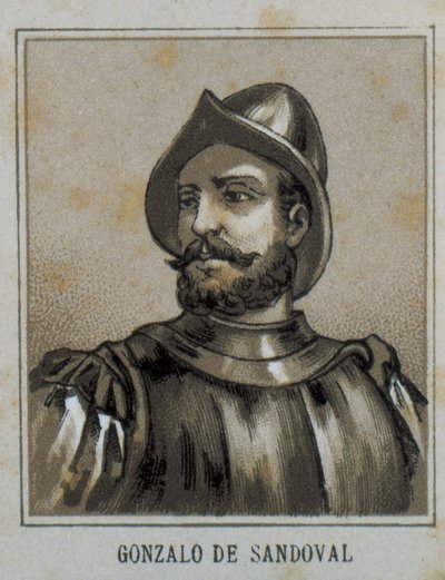 SANDOVAL, Gonzalo de (1497-1527). Conquistador espanhol na Nova Espanha (México). Gravura. de Artist Unknown