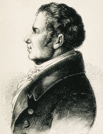 SCHLEGEL, August Wilhelm von (1767-1845). Teórico alemão do Romantismo. Gravura de Artist Unknown