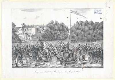 Cena no Prater (em Viena) a 23. agosto de 1848 de Artist Unknown