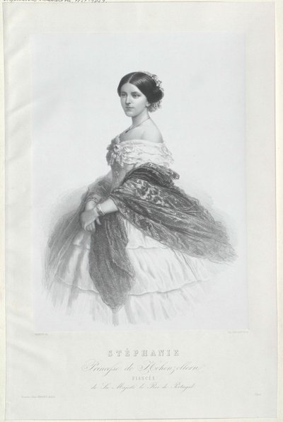 Stephanie Friederike da Casa de Hohenzollern-Sigmaringen de Artist Unknown
