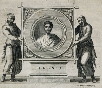 TERENCE, Publius Terentius Afer (190-154 a.C.). Dramaturgo durante a República Romana. Gravura. 1736. Gravura de Artist Unknown