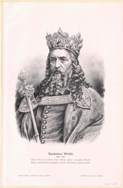 O grande rei da Polónia Casimiro III de Artist Unknown