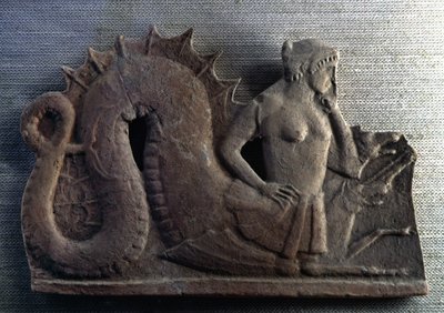 O fabuloso monstro Scylla, que, juntamente com Charybde, guardava o Estreito de Messina. Museu do Louvre, Paris. de Artist Unknown