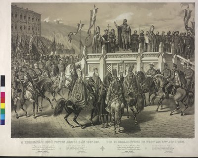 O juramento prestado em pestilência a 8 de junho de 1867 de Artist Unknown