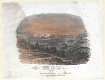 Viena na noite de 28 e 29 de outubro de 1848. outubro de 1848. registo do Kahlenberge (pico) de Artist Unknown