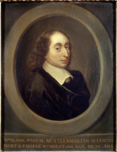 retrato de Blaise Pascal (1623-1662) (óleo sobre tela) de Artist Unknown