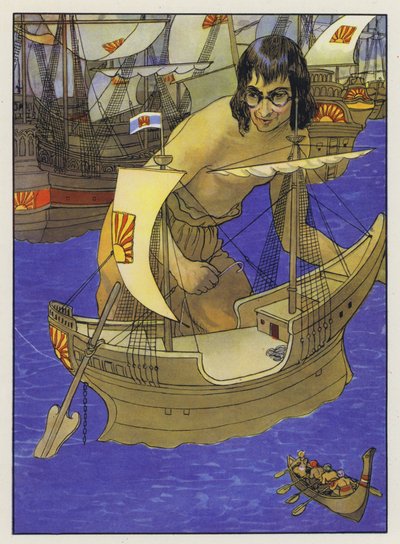 Ilustração para viagens de Gulliver por Jonathan Swift de Artus Scheiner