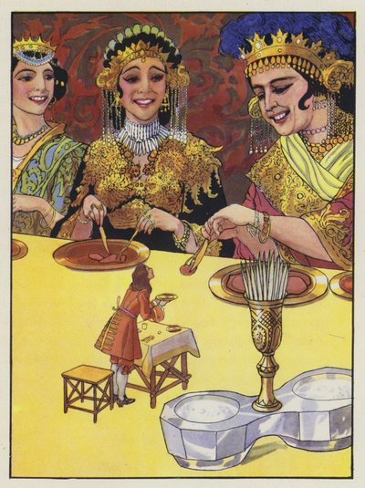 Ilustração para viagens de Gullivers por Jonathan Swift de Artus Scheiner