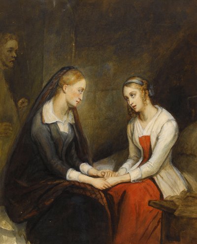 Effie e Jeanie Deans. Depois de The Heart of Mid-Lothian, de Walter Scott, primeiro trimestre do século XIX. de Ary Scheffer