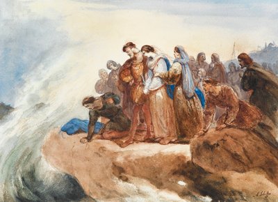 Ilustração para a balada Der Taucher The Diver de Friedrich Schiller. de Ary Scheffer