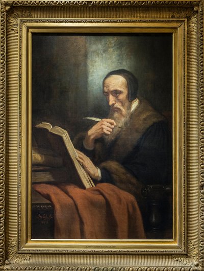 Retrato de John Calvin (Jean Cauvin), escritor, teólogo e pastor francês durante a Reforma Protestante (1509-1564) - pintura de Ary Scheffer (1795-1858). musee de la vie romantique - Paris de Ary Scheffer