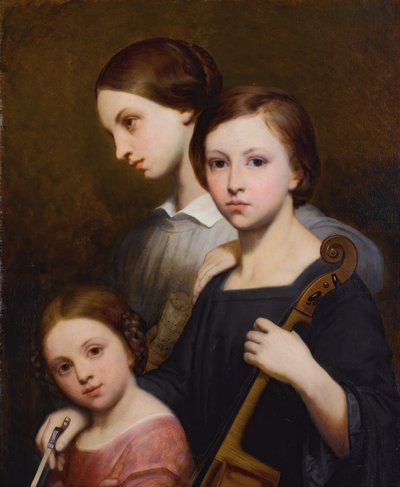 Retrato de René, Cécile e Louise Franchomme. de Ary Scheffer
