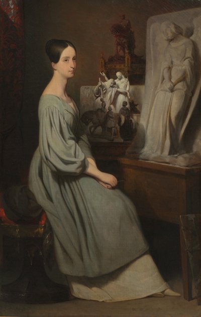 Princesa Marie d&39;Orléans em seu estúdio, c. 1838 de Ary Scheffer