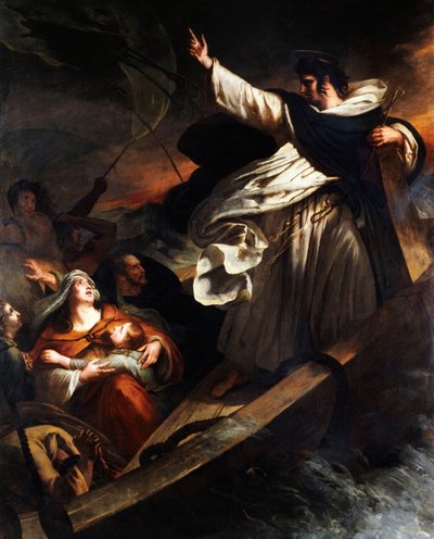 São Tomás de Aquino prega a confiança em Deus durante a tempestade, 1823. de Ary Scheffer
