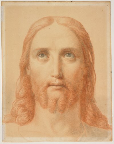 Esboço para «Christus Consolator» (anverso); Esboço de uma cabeça feminina de perfil (verso) de Ary Scheffer