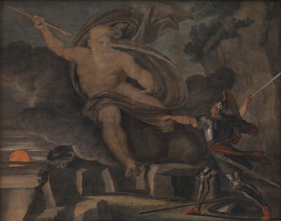 A batalha de Fingal com o espírito de Loda de Asmus Jacob Carstens