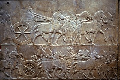 Assurbanipal na batalha de Til-Tuba, 650-620 aC de Assyrian