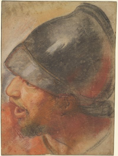 Cabeça de um soldado macedônio de Atelier Assistant of Charles Le Brun