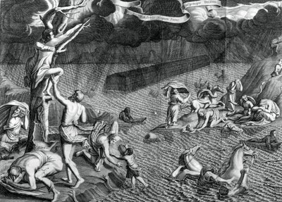 Cena do dilúvio, 1675 de Athanasius Kircher