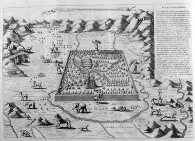 O paraíso terrestre, 1675 de Athanasius Kircher