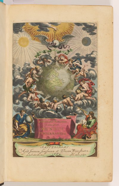 Página de título de Mundus Subterraneus de Athanasius Kircher
