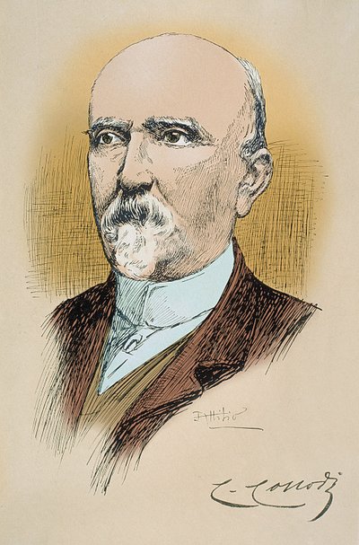 Retrato do escritor e jornalista italiano Carlo Collodi (Lorenzini) (1826-1890), autor de Pinóquio. Desenho de Attilio Mussino (1878-1954) de Attilio Mussino