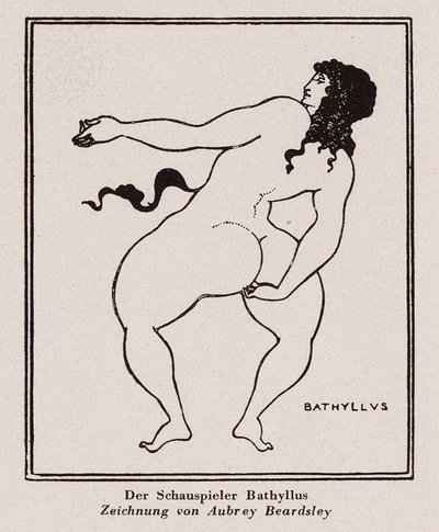 Bathyllus, bailarina romana e intérprete de pantomimus (caneta e tinta) de Aubrey (after) Beardsley