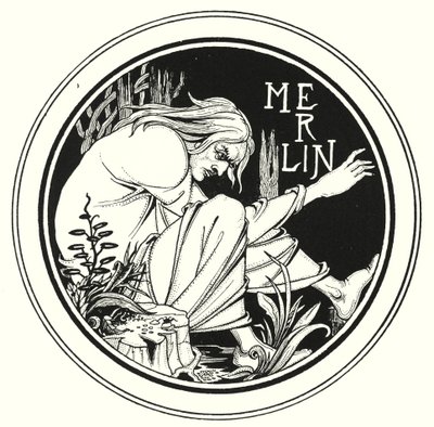 Merlin (gravura) de Aubrey (after) Beardsley