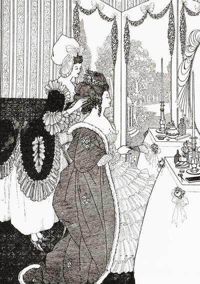 A Toilet depois da Aubrey Beardsley. Da Illustrierte Sittengeschichte vom Mittelalter bis zur Gegenwart de Eduard Fuchs, publicado em 1909. de Aubrey (after) Beardsley