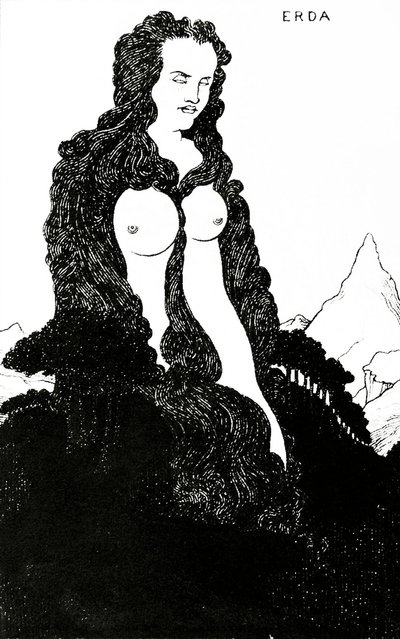Erda, ilustração para &39;Das Rheingold&39; 1896 de Aubrey Beardsley