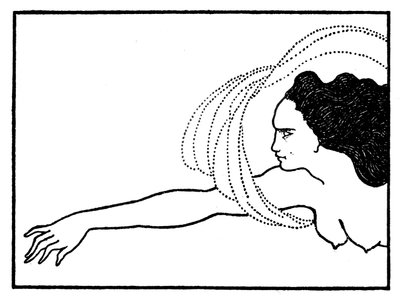 Flosshilde, ilustração para Das Rheingold, publicada na revista &39;The Savoy&39;, 1896 de Aubrey Beardsley