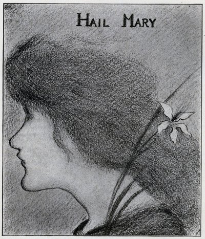Ave Maria (lápis) de Aubrey Beardsley