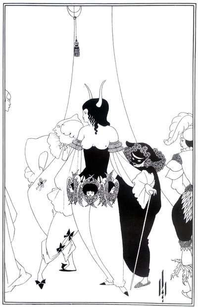 Ilustração para a máscara da morte vermelha por Edgar Allan Poe, 1895 de Aubrey Beardsley
