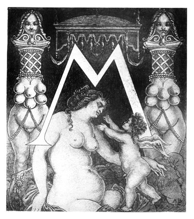Letra inicial &39;M&39; para Volpone, 1898 de Aubrey Beardsley