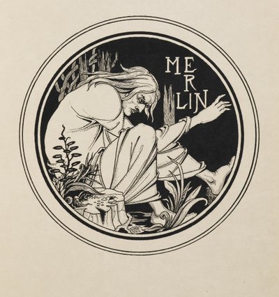 Merlin a partir de um livro de cinquenta desenhos de Aubrey Beardsley