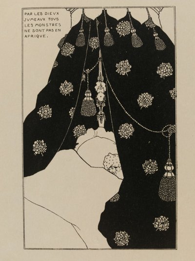 Auto-retrato na cama Autoportrait au lit, 1894. de Aubrey Beardsley