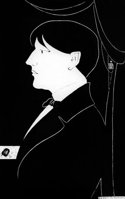 Auto-retrato de Aubrey Vincent Beardsley (1872-1898) Escritor e ilustrador inglês de Aubrey Beardsley