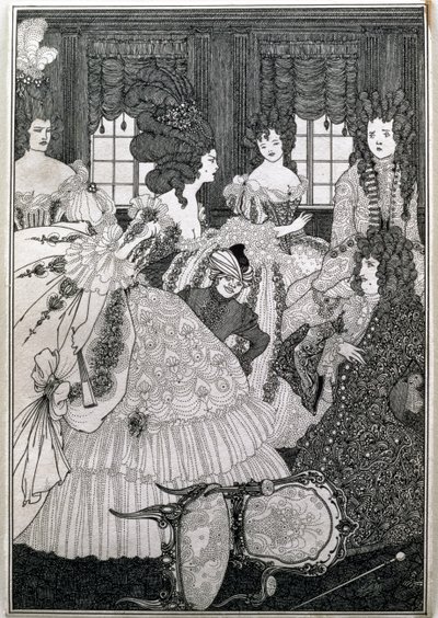 &39;The Battle of the Beaux and the Belles&39;, desenho para a oitava ilustração do pub &39;Rape of the Lock&39;, de Alexander Pope (1688-1744). por Leonard Smithers de Aubrey Beardsley