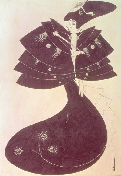 The Black Cape, ilustração para a edição em inglês da peça de Oscar Wilde &39;Salome&39;, 1894 (caneta e tinta) de Aubrey Beardsley